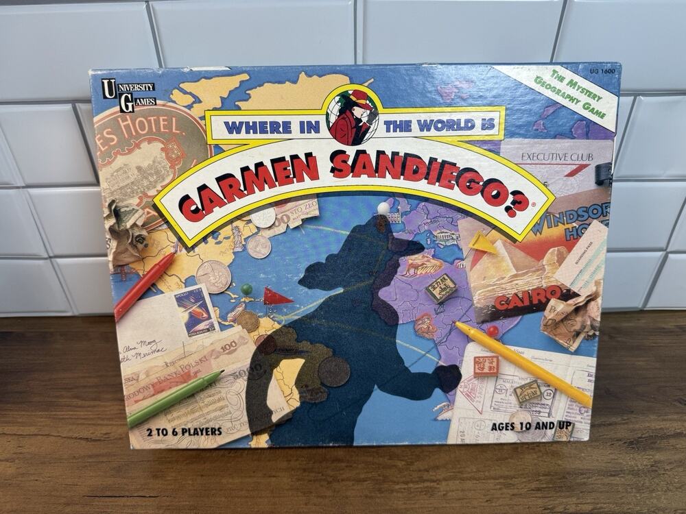 Where In The World Is Carmen Sandiego Board Game 1992 Complete